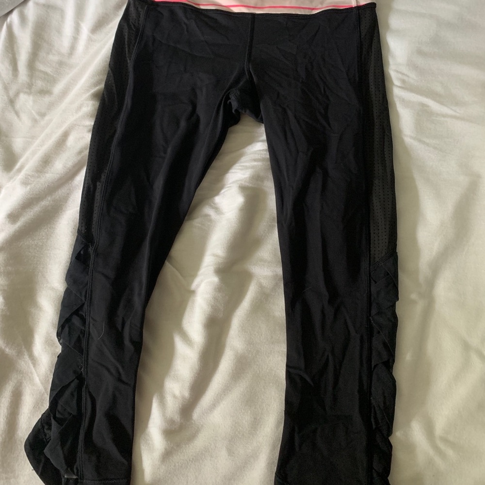 2 pairs of lululemon crop leggings size 6